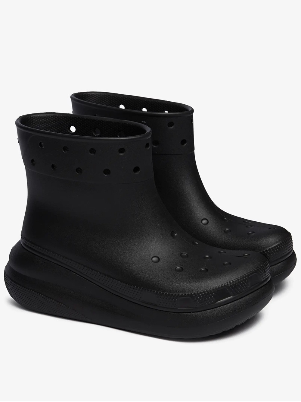 CROCS Women's Black Platform Ankle Rain Boots - Slip-On Waterproof